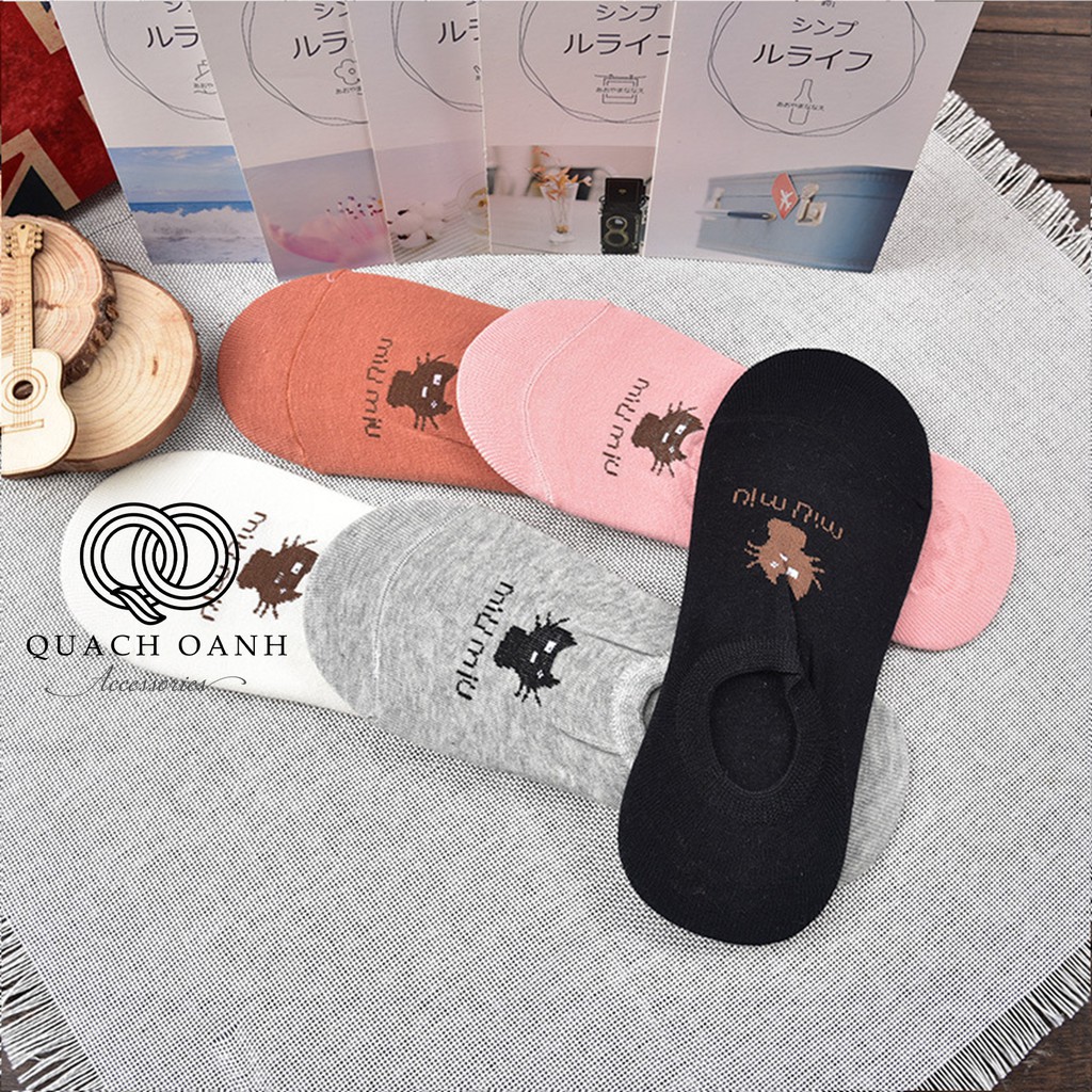 Set tất vớ hài nữ họa tiết mèo miumiu - THĐ20 (chọn màu ngẫu nhiên)