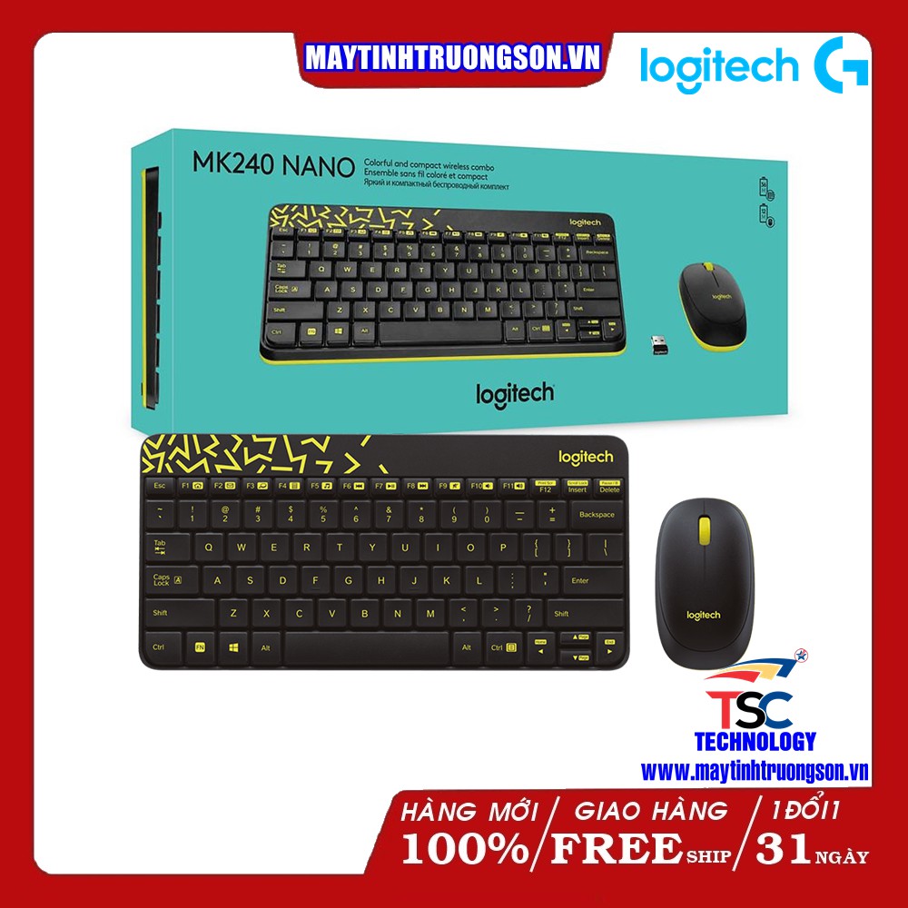 LOGITECH MK240 NANO | Bộ đôi Chuột và Bàn phím không dây