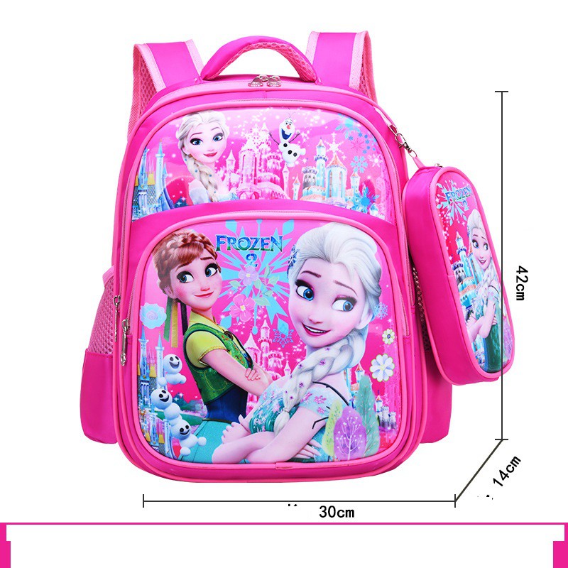 Cặp cho bé gái tiểu học ,balo elsa hình công chúa nhiều ngăn