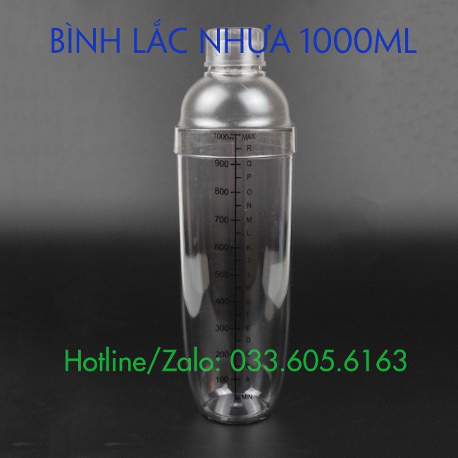 Bình lắc Shaker pha chế nhựa chia vạch đen 350ml - 500ml - 700ml - 1000ml - Núm nắp bình lắc - Dụng cụ pha chế TV | BigBuy360 - bigbuy360.vn