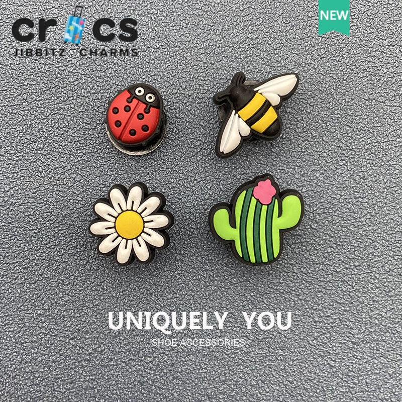 Khóa Cài Giày Crocs jibbitz charms jibbitz Họa Tiết Bọ Rùa Hoạt Hình Ong Hoa Cúc jibbitz Thời Trang DIY