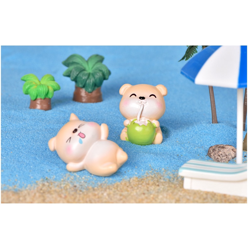 [ Mẫu Mới] Gấu Nâu Bãi Biển phụ kiện trang trí tiểu cảnh sen đá-terrarium