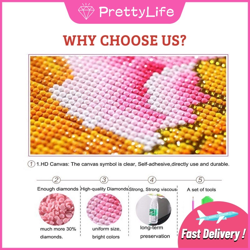 Bộ Tranh Đính Đá Diy Hình Lâu Đài / Vuông Phản Quang Kích Thước 30x40cm