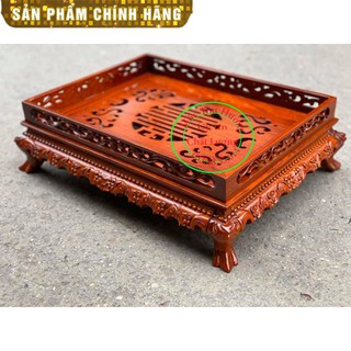 Khay Trà Chân Qùy Bằng Gỗ Hương - Khay trà rồng trầu gỗ