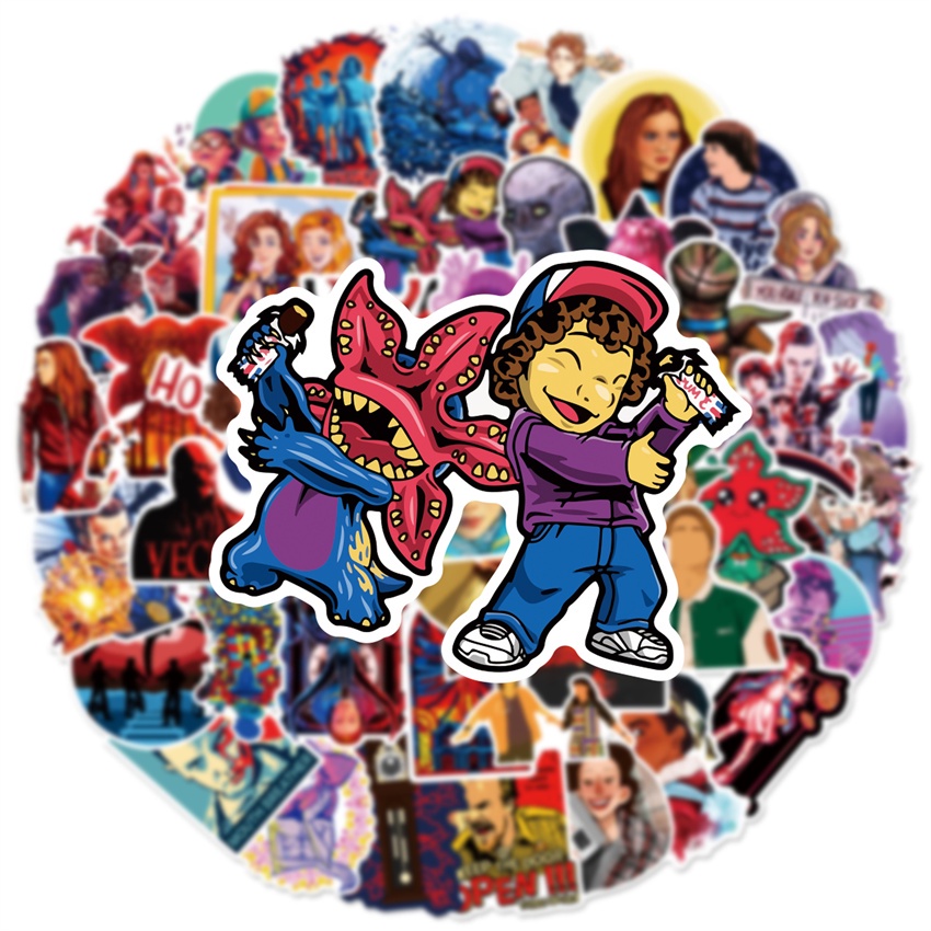 ❉ Phim Stranger Things Series 10 Hình Dán ❉ Bộ 50 Sticker Chống Thấm Nước Họa Tiết Doodle Hợp Thời Trang