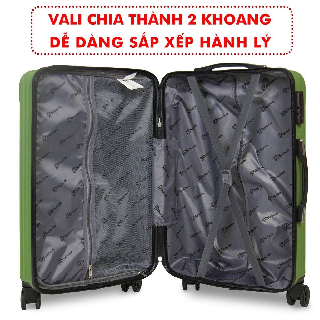 ( Freeship)Vali du lịch BAMOZO 8801 vali kéo nhựa được bảo hành 5 nămsize 24 inch-AHAMARKET