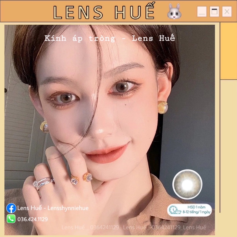 ❌ Lens Nâu pha xám giãn vừa tự nhiên quốc dân siêu hot ✨ - Lens Huế ( kính áp tròng )