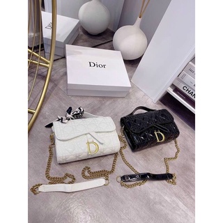 Túi xách trần trám da bóng dior nạm đinh(ảnh thật)