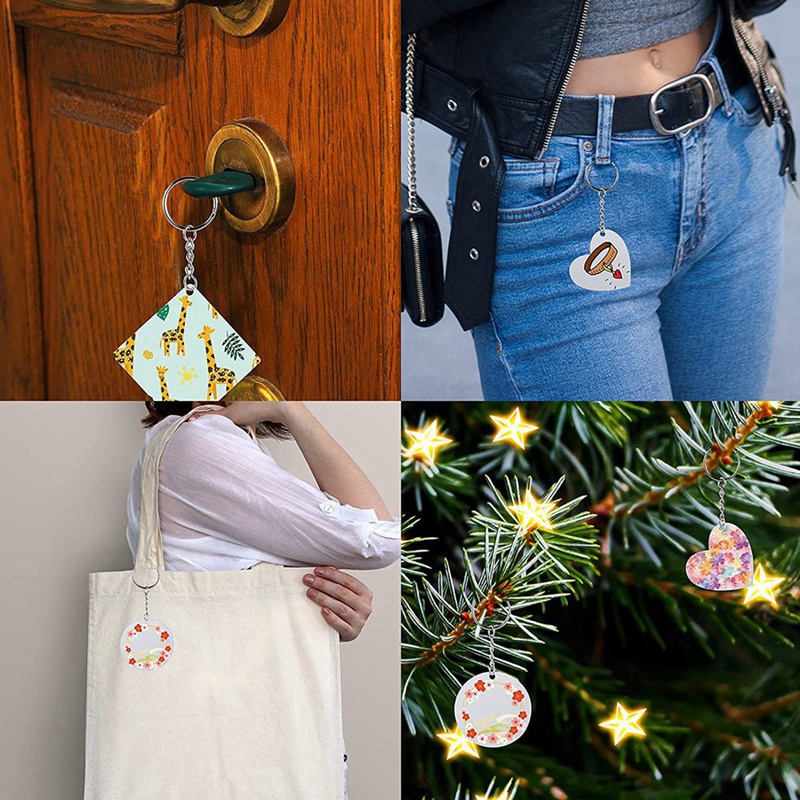 Set 100 Móc Khóa Hình Trái Tim Bằng Acrylic