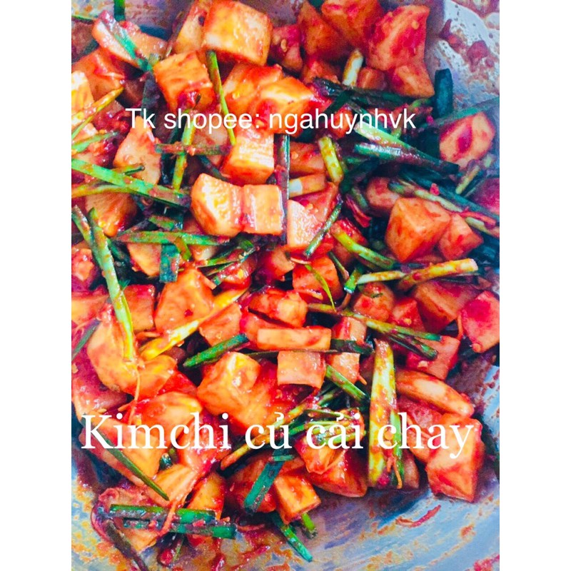 500g kimchi củ cải chay dùng nước mắm chay Liên Thành