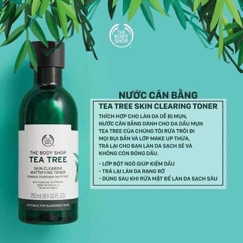 Toner Da Dầu Mụn The Body Shop Tea Tree Skin Clearing Mattifying Toner