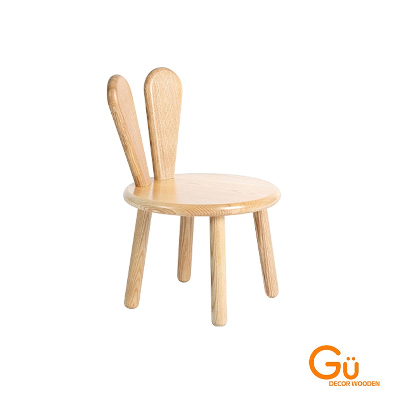 Ghế gỗ cho bé,ghế học sinh mầm non GU DECOR ghế trẻ em tai thỏ chất liệu Gỗ thông | BigBuy360 - bigbuy360.vn