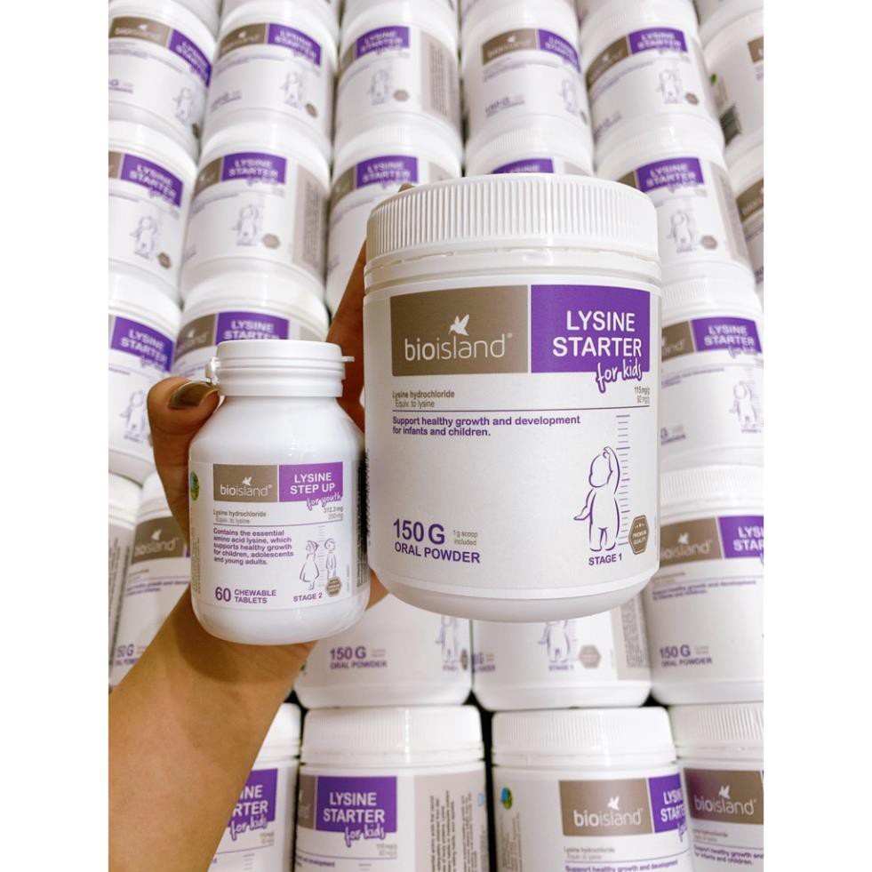 Bột Tăng Chiều Cao Lysine Bioisland Úc Cho Bé Từ 7m Hộp 150g