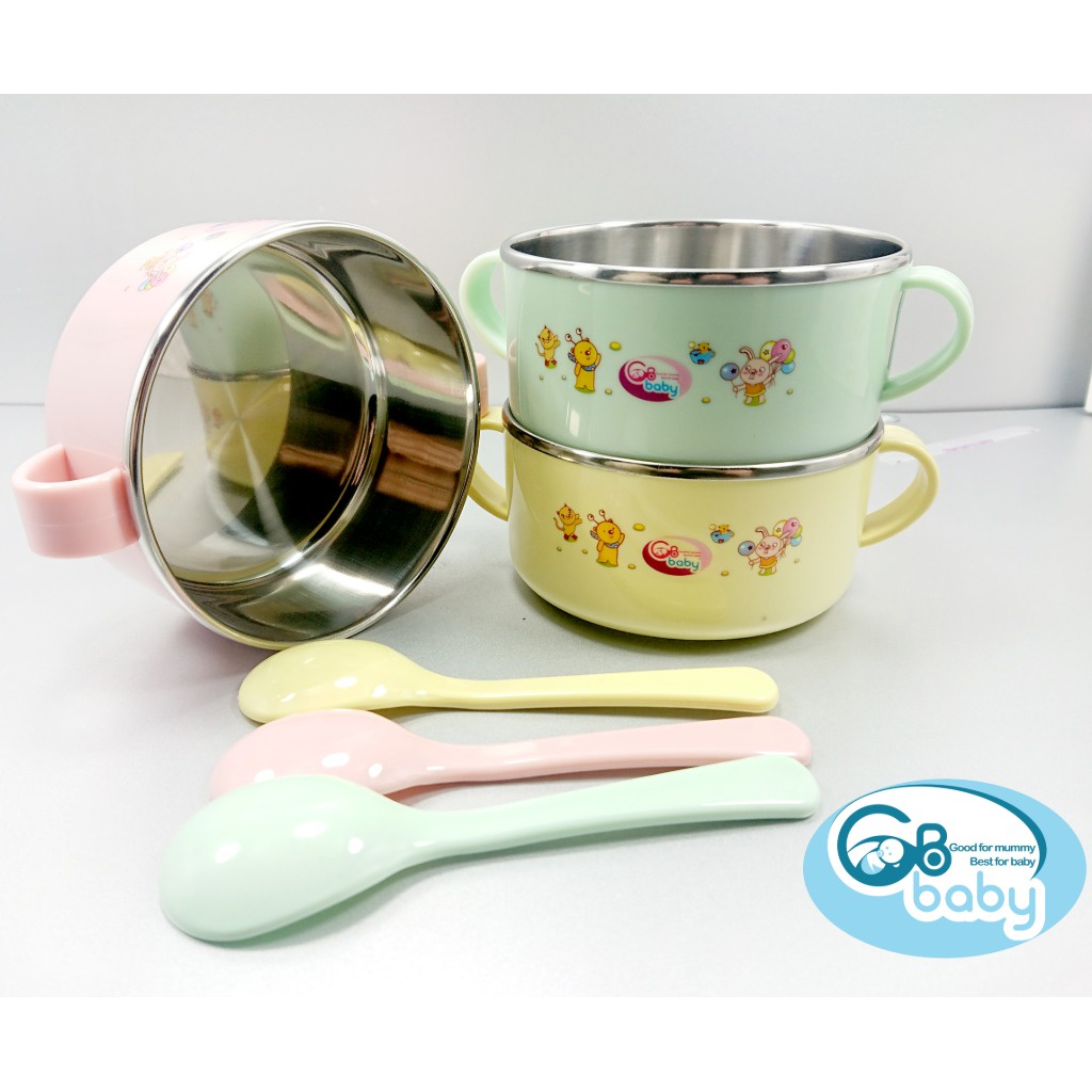 Bát ăn dặm inox cho bé GB-Baby 8818 Chính Hãng an toàn chất lượng