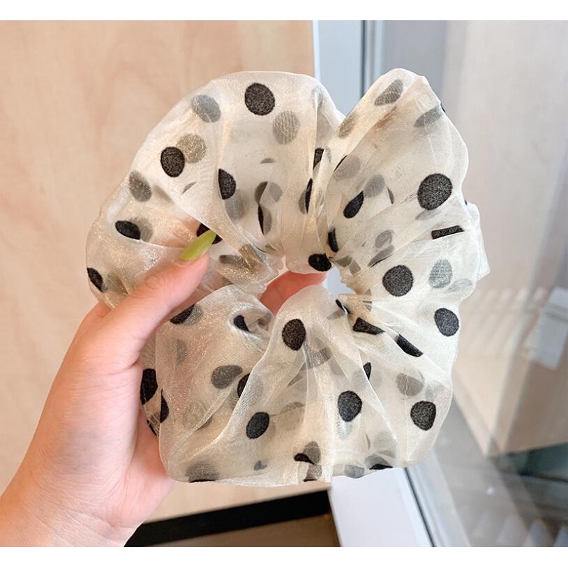 Dây buộc tóc ren màu trơn dễ thương cho nữ