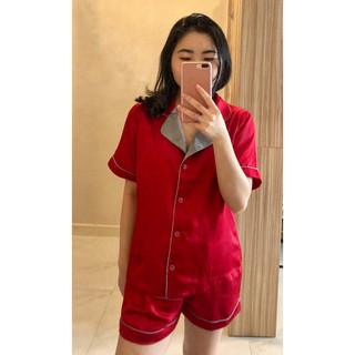 Pijama lụa ngắn tay