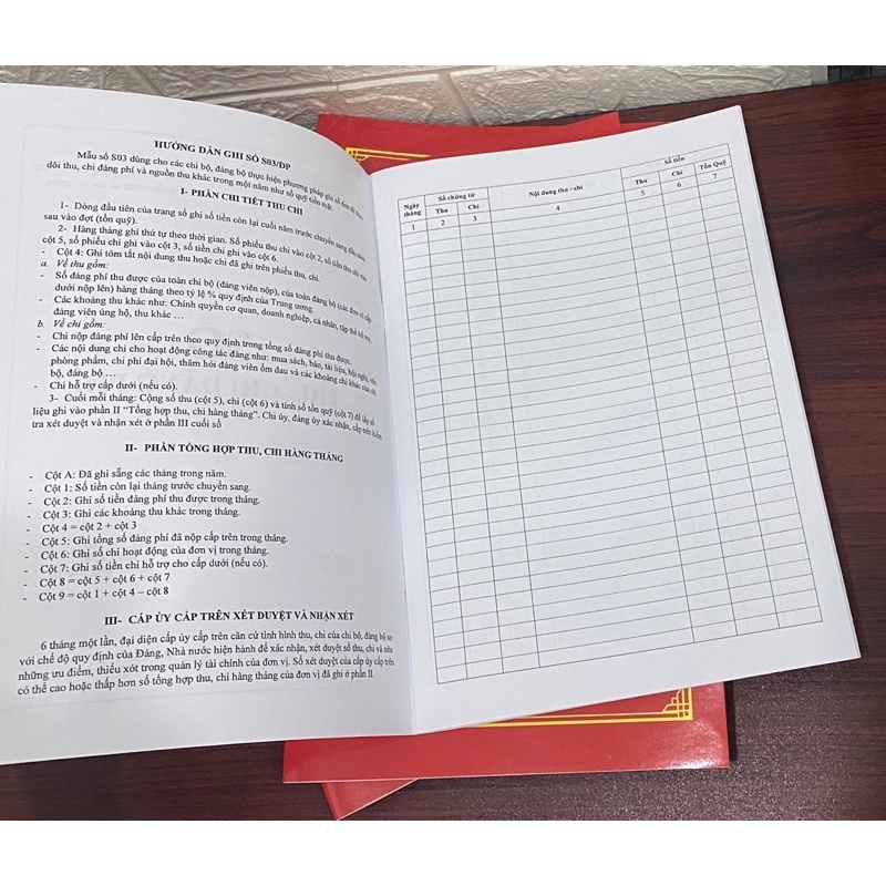 Sổ Thu Chi Đảng Phí Và Các Nguồn Thu Khác