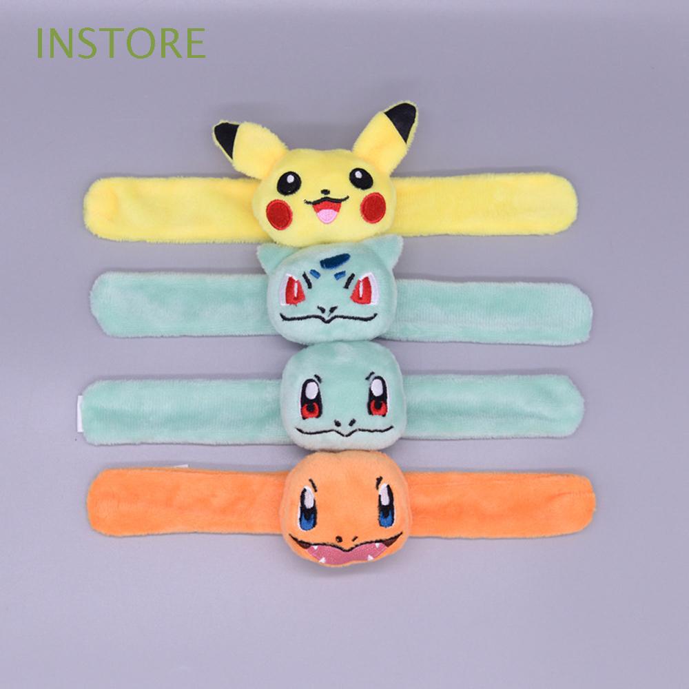 INSTORE 21CM Pokemon Figures Wristband Children Pikachu Patted Bracelets Slap Bracelets Party Toys Cute Creative Charmander Squirtle Plush Dolls