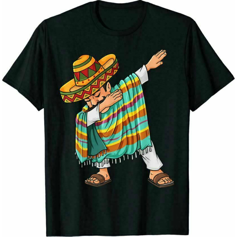 Áo Thun Cotton Họa Tiết Cinco De Mayo Dabbing Poncho Vui Nhộn 2021