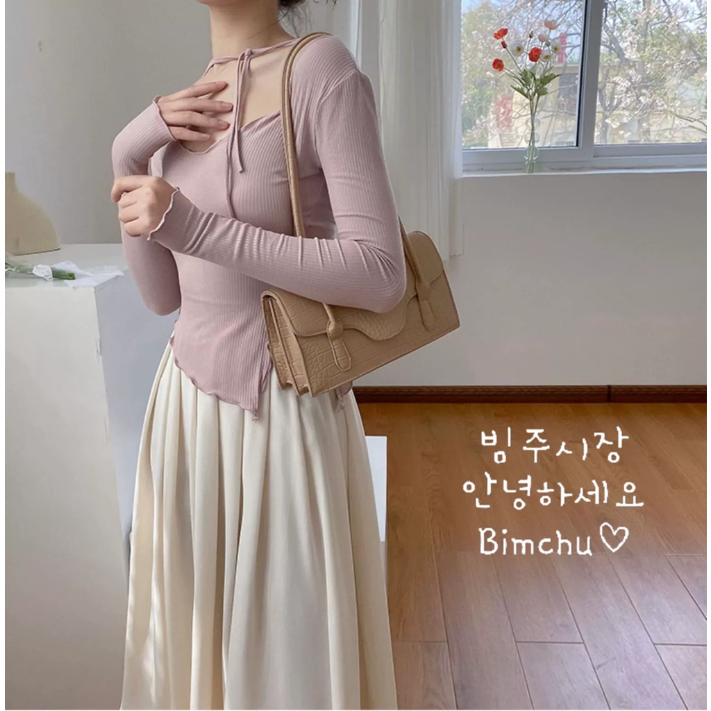 Áo Len Mỏng Dài Tay Xẻ Tà Nữ Tính Chất Mềm Mại Phong Cách Hàn Quốc - S65 | BigBuy360 - bigbuy360.vn