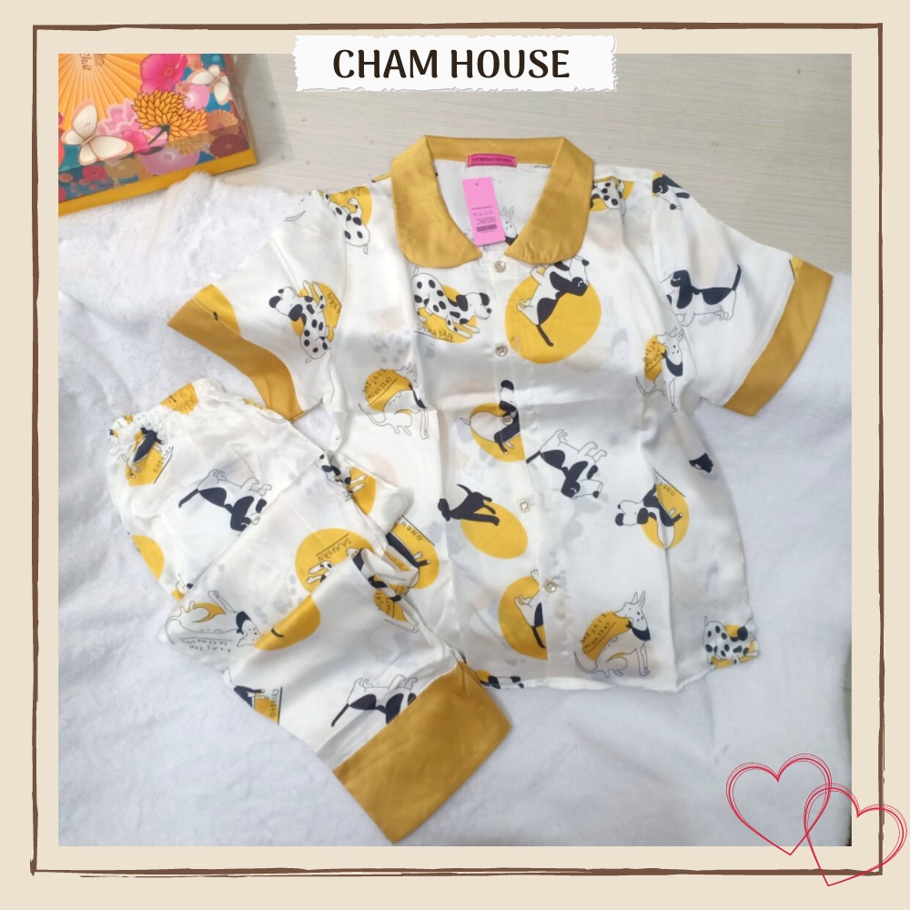 Đồ bộ PIJAMA lụa satin tay ngắn quần dài cao cấp, mềm mịn, thoáng mát Piti Shop | BigBuy360 - bigbuy360.vn