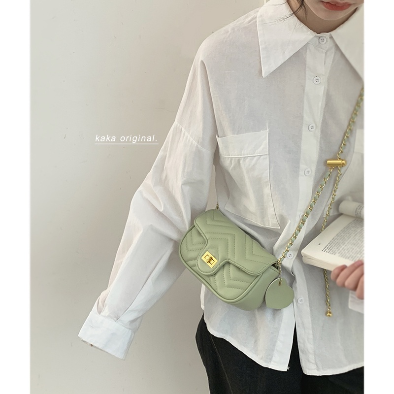 Túi xách nữ đeo chéo mini Tuinhacam túi nữ đeo chéo mini dây da phối xích trần trám đi chơi thời trang Hàn Quốc - TNC057