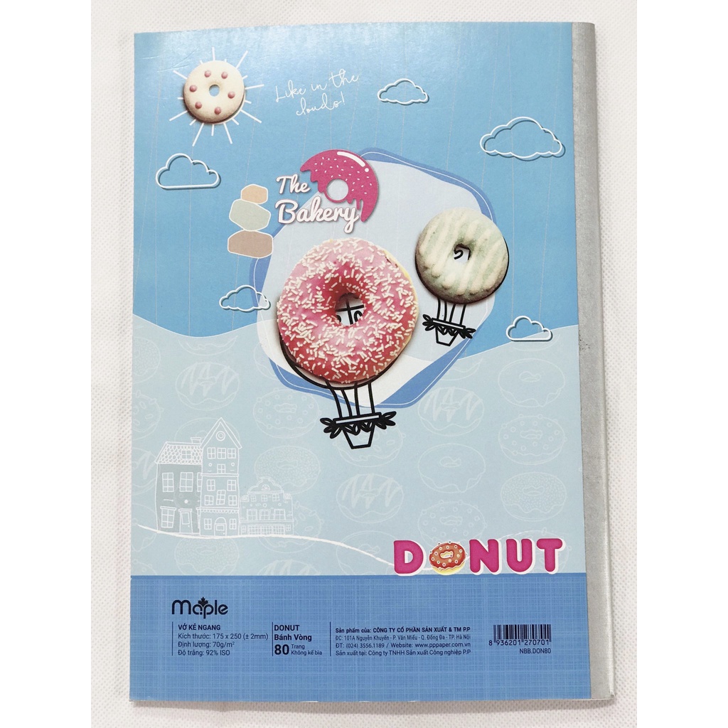Vở kẻ ngang Mc.ple 80 trang DONUT bánh vòng sặc sỡ - 2070 - định lượng 70gsm