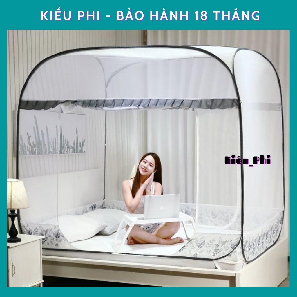 Màn chụp tự bung đỉnh vuông Kiều Phi - Mẫu mùng chụp tự bung người lớn chống muỗi gấp gọn tiện dụng