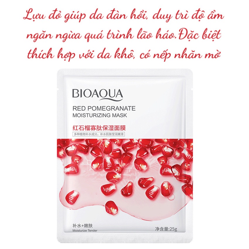 Mặt nạ giấy dưỡng cấp ẩm trắng da BIOAQUA trái cây hoa quả da dầu ECOBOTT MN03