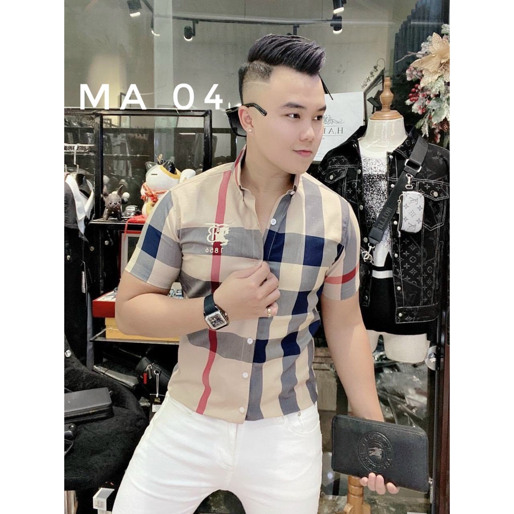 Sơ Mi Tay Ngắn nam Burberry 💥 SALE GIÁ SỐC 💥 với họa tiết caro giúp AE dễ phối đồ đi chơi và đi tiệc | BigBuy360 - bigbuy360.vn