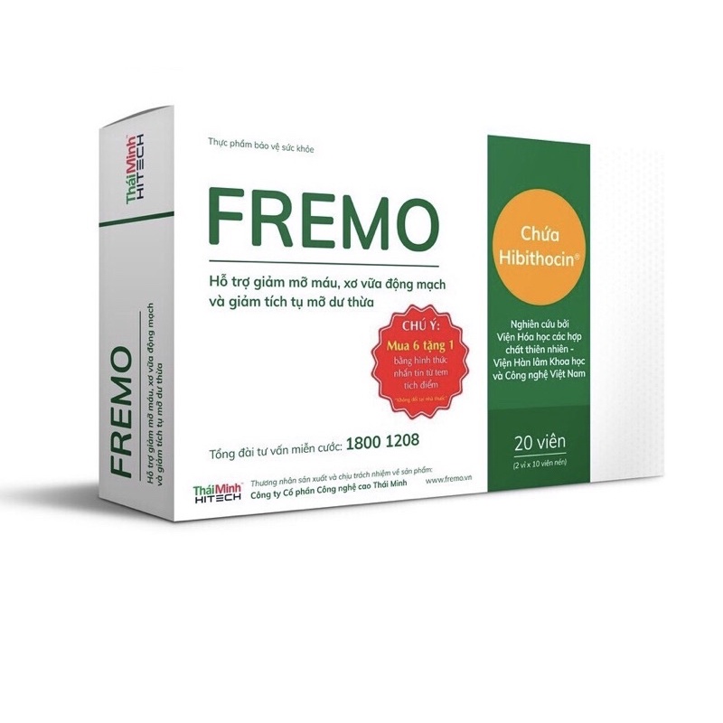 ✅ [Chính Hãng] Fremo (hộp 20v) hỗ trợ giảm mỡ máu, xơ vữa động mạch và giảm tích tụ mỡ dư thừa.