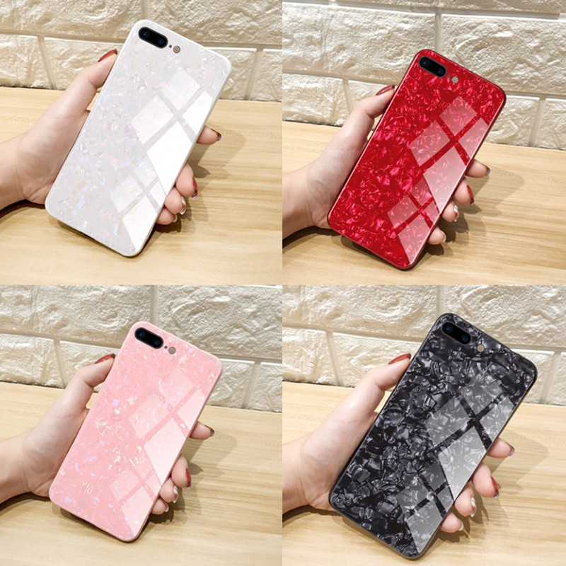 Ốp điện thoại mặt kính cường lực cao cấp họa tiết đẹp mắt cho iPhone 7 Plus 8 Plus | BigBuy360 - bigbuy360.vn