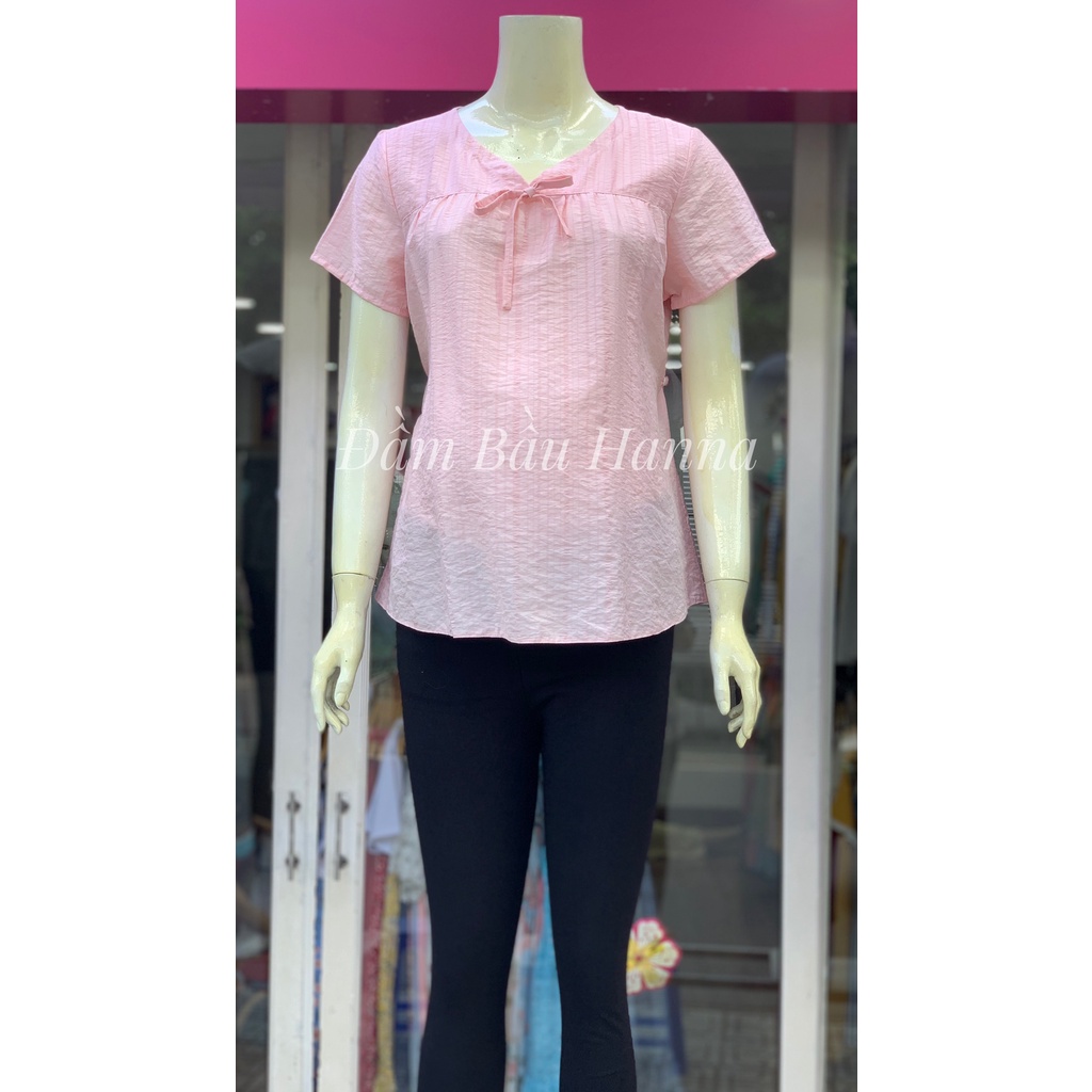 [HANNA] Áo bầu công sở dễ thương cho mẹ trẻ, có size 85kg, vải lụa cao cấp thoáng mát không nhăn thấm mồ hôi tốt