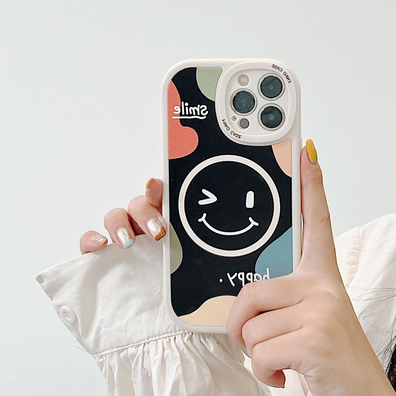 Ốp Điện Thoại TPU silicone Họa Tiết Mặt Cười Cho iphone 7 8 plus 11 12 13 pro max mini XR XS