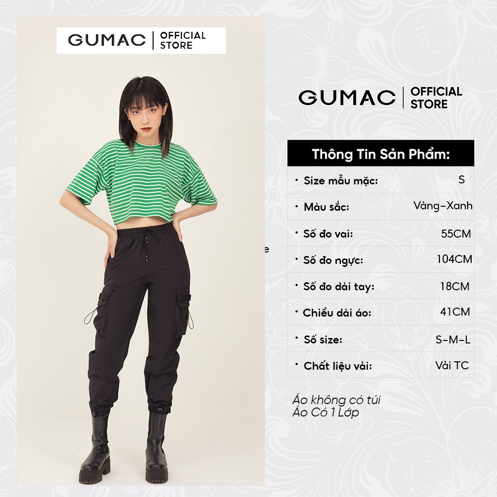 Áo croptop nữ sọc ngang GUMAC phong cách unisex năng động đủ màu ATB343