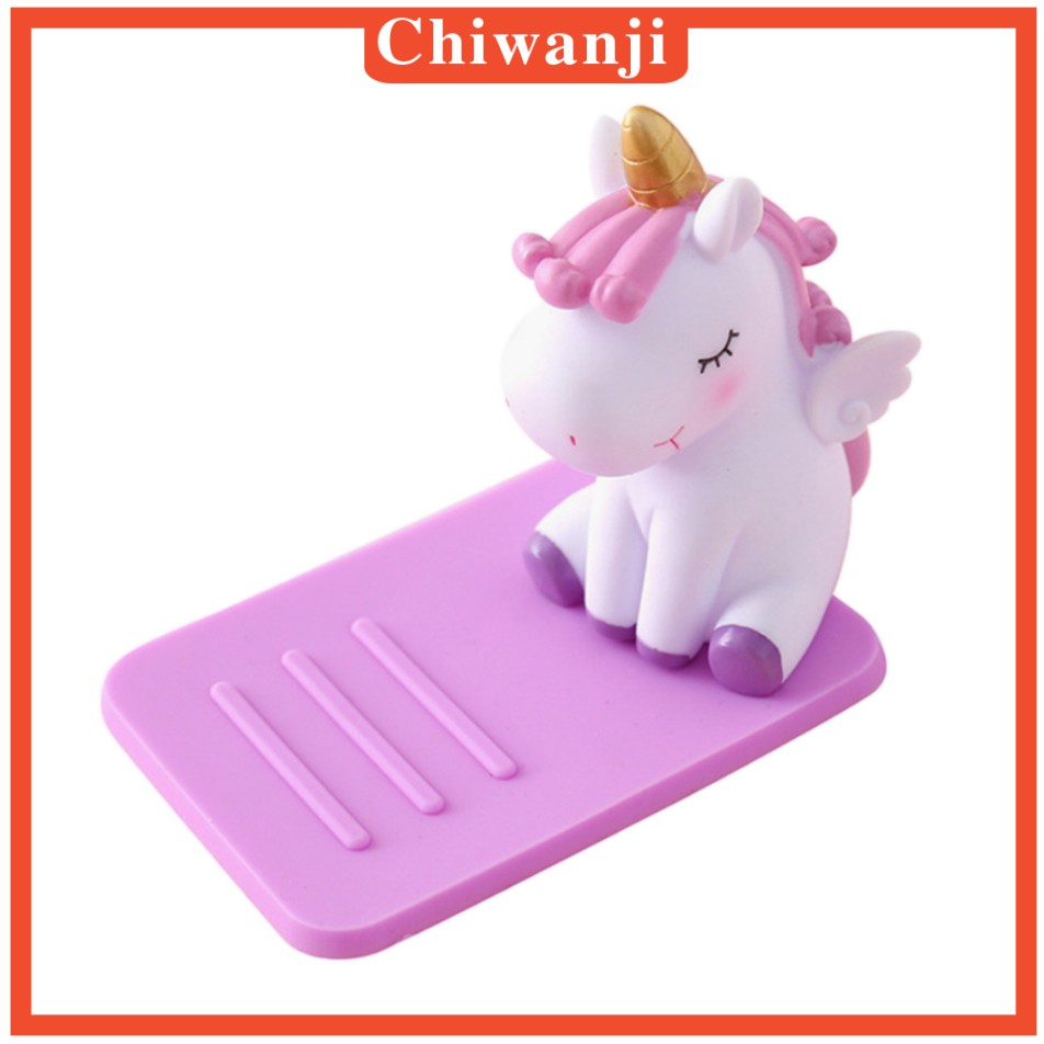 [Chiwanji] Giá Đỡ Điện Thoại Để Bàn Bằng Cao Su Hình Động Vật Hoạt Hình Màu Trắng