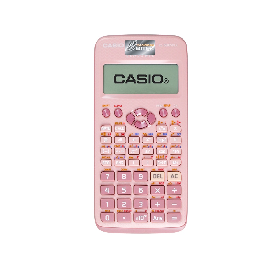 Máy Tính Casio FX 580VNX Màu Hồng Chính Hãng Nhập Khẩu Thái Lan Bảo Hành Bằng Mã QR CODE TEZYBOOKS