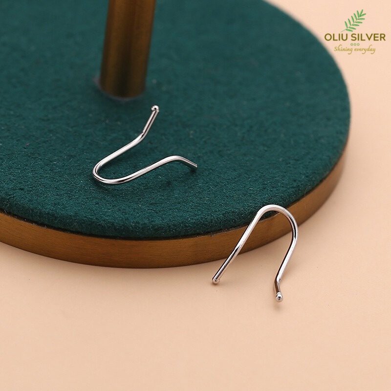 Bông Tai Bạc S925 Simply Hook Dạng Móc Không Chốt Trẻ Trung Cá Tính | Khuyên Tai Nữ Trang Sức Bạc 925
