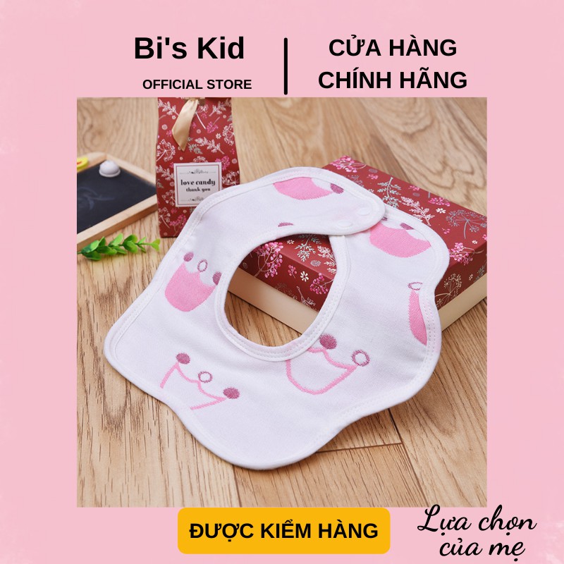 Yếm cho bé 📌FREESHIP📌 yếm xoay 360 độ  6 lớp vải xô dày dặn đeo 2 mặt cho bé yêu ăn dặm KT 28x28cm