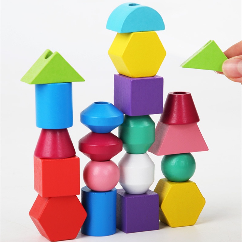 Đồ chơi khối xếp chồng lên nhau Treeyear hạt mịn giáo dục theo phương pháp montessori cho bé trai và bé gái 2 tuổi