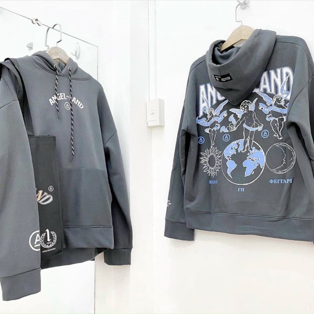 ÁO HOODIE NAM NỮ FORM RỘNG ANGLE - LAND NỈ NGOẠI 2 LỚP TP