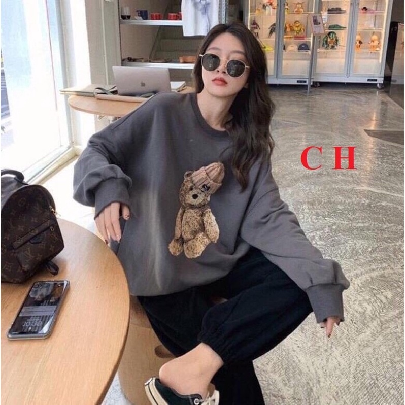 Bộ ngủ nữ Gấu Đội Mũ Len ; Áo SWEATER ấm áp, giữ nhiệt tốtbộ thu đông☘️Chất nỉ cotton☘️2 lớpUnisex mặc nhà nữ Kute