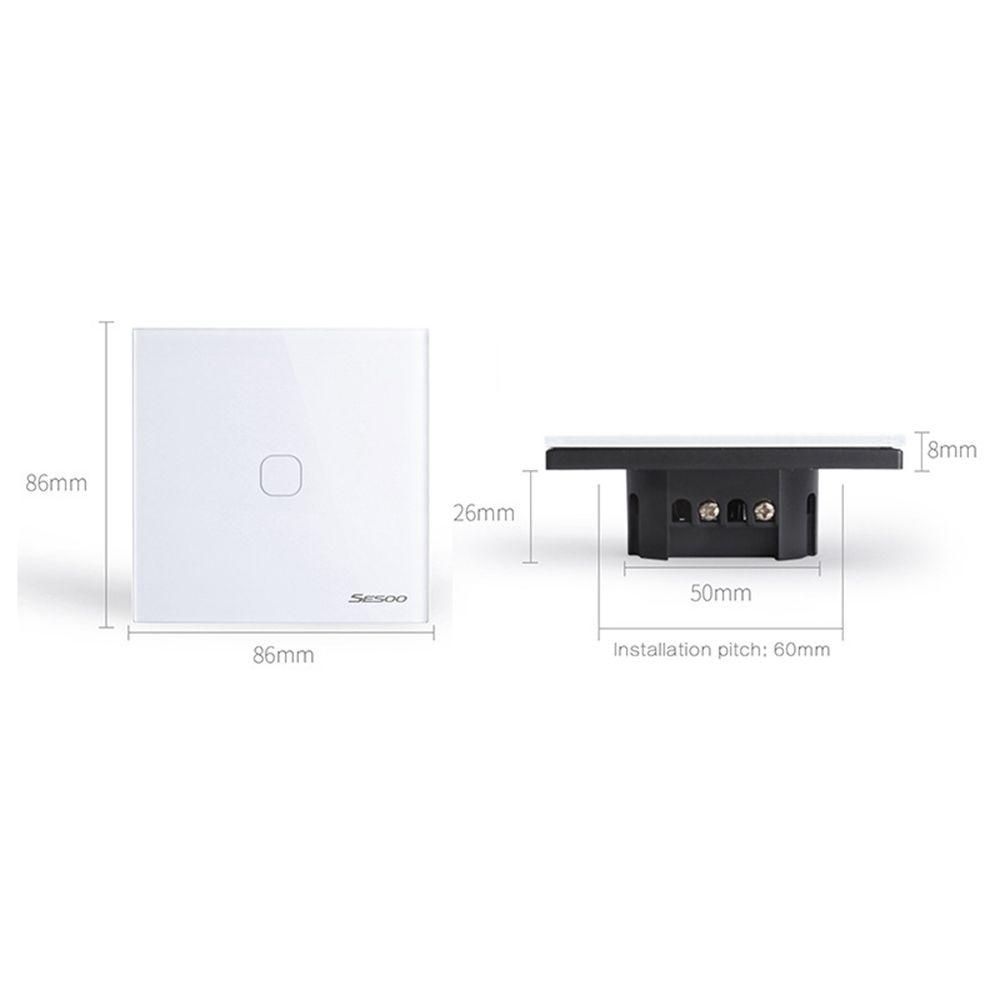 Công Tắc Đèn LED Mặt Kính Cường Lực Phích Cắm EU