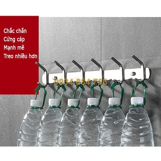 móc treo quần áo inox 304 sau cửa 6 móc đôi cao cấp