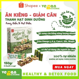 Thanh hạt dinh dưỡng vị rong biển & hạt điều hộp 6 thanh x 25gr giàu chất - ảnh sản phẩm 1