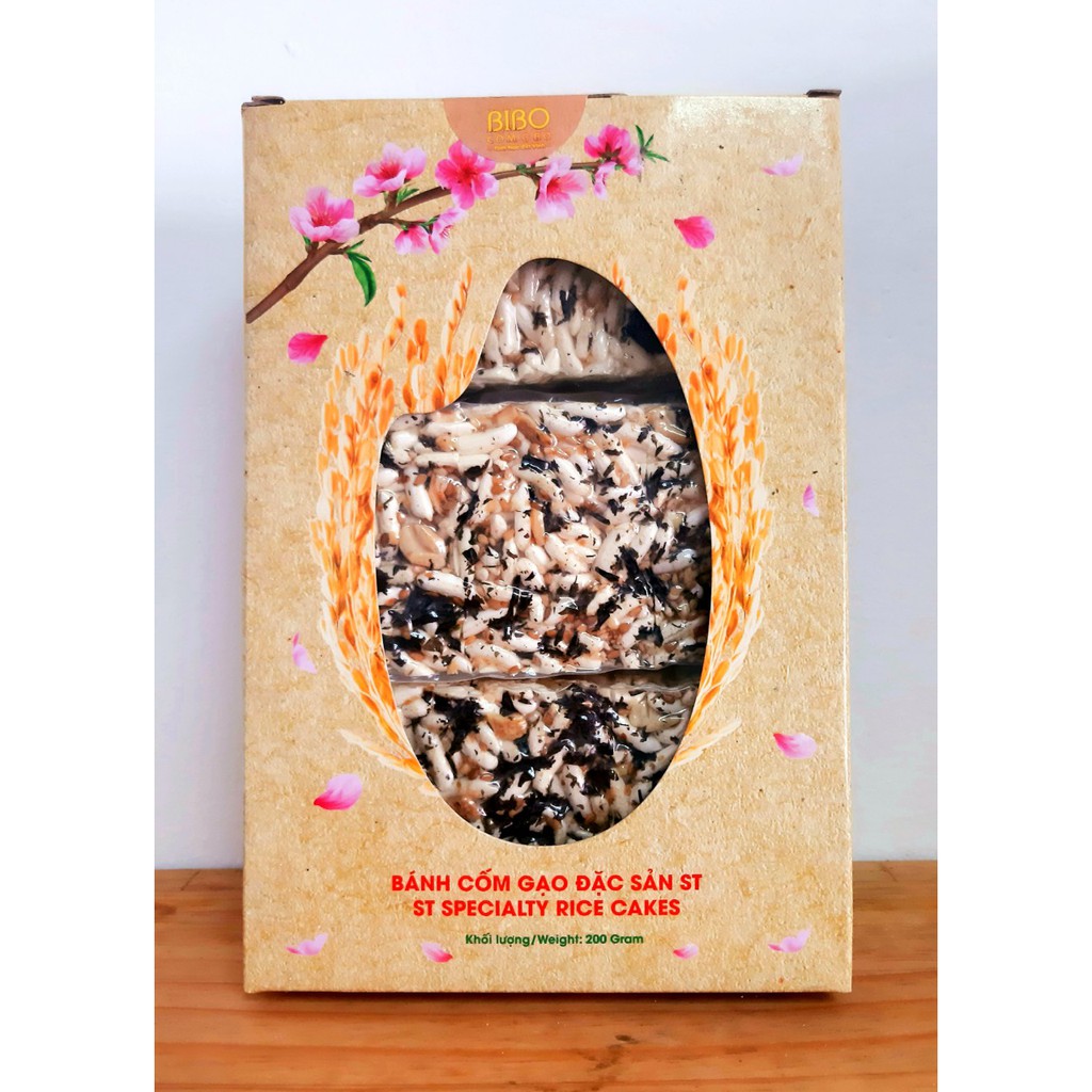 Cốm Gạo tuổi thơ phiên bản gạo đặc sản ST BiBo - sản phẩm thuần chay cung cấp năng lượng bền bỉ cho ngày dài - Hộp 200g