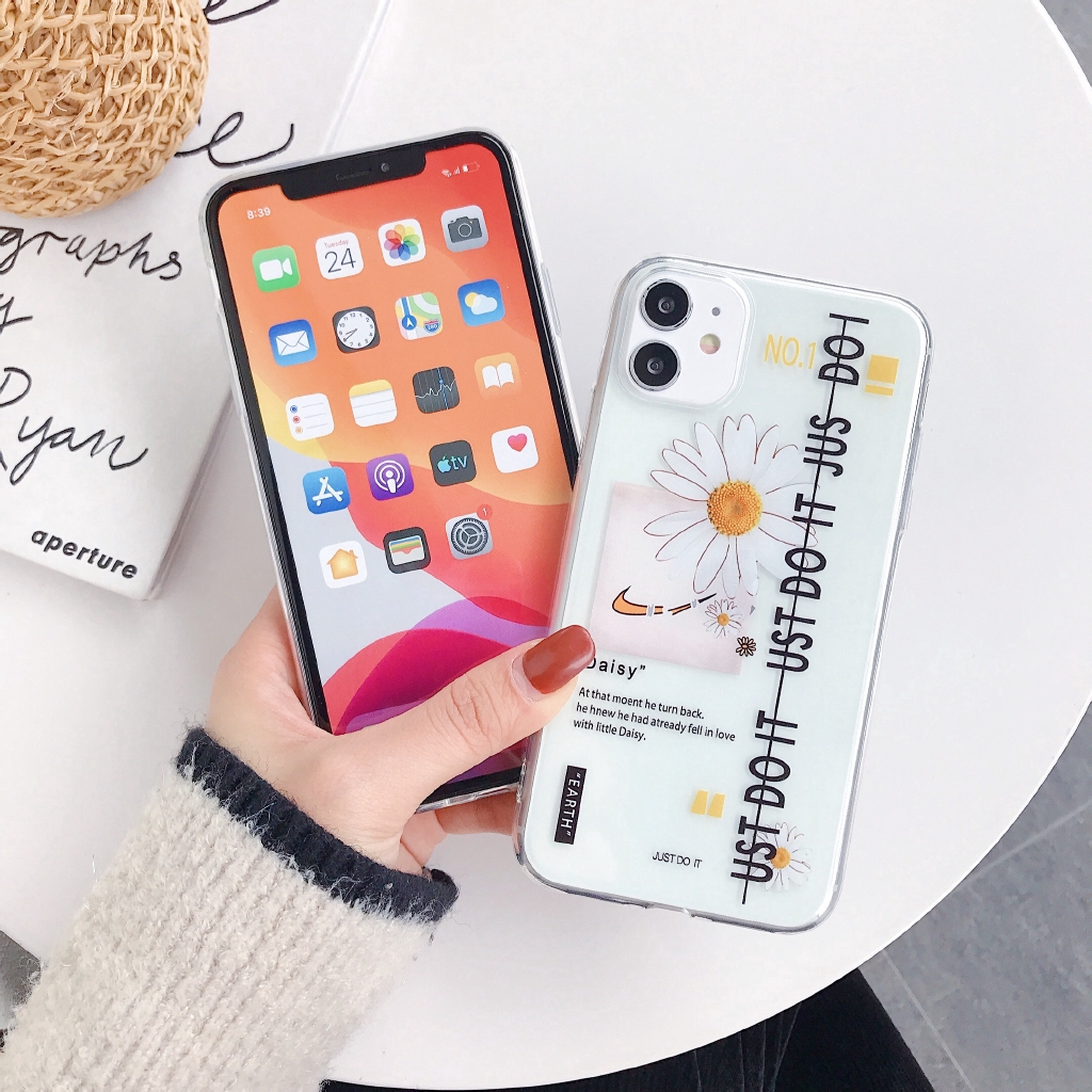 Creative Daisy Label Pattern Shockproof Casing OPPO A5 A3S A7 A5S A9 2020 F11 A7X F9 K1 R15X K3 reno A11X TPU Clear Cover