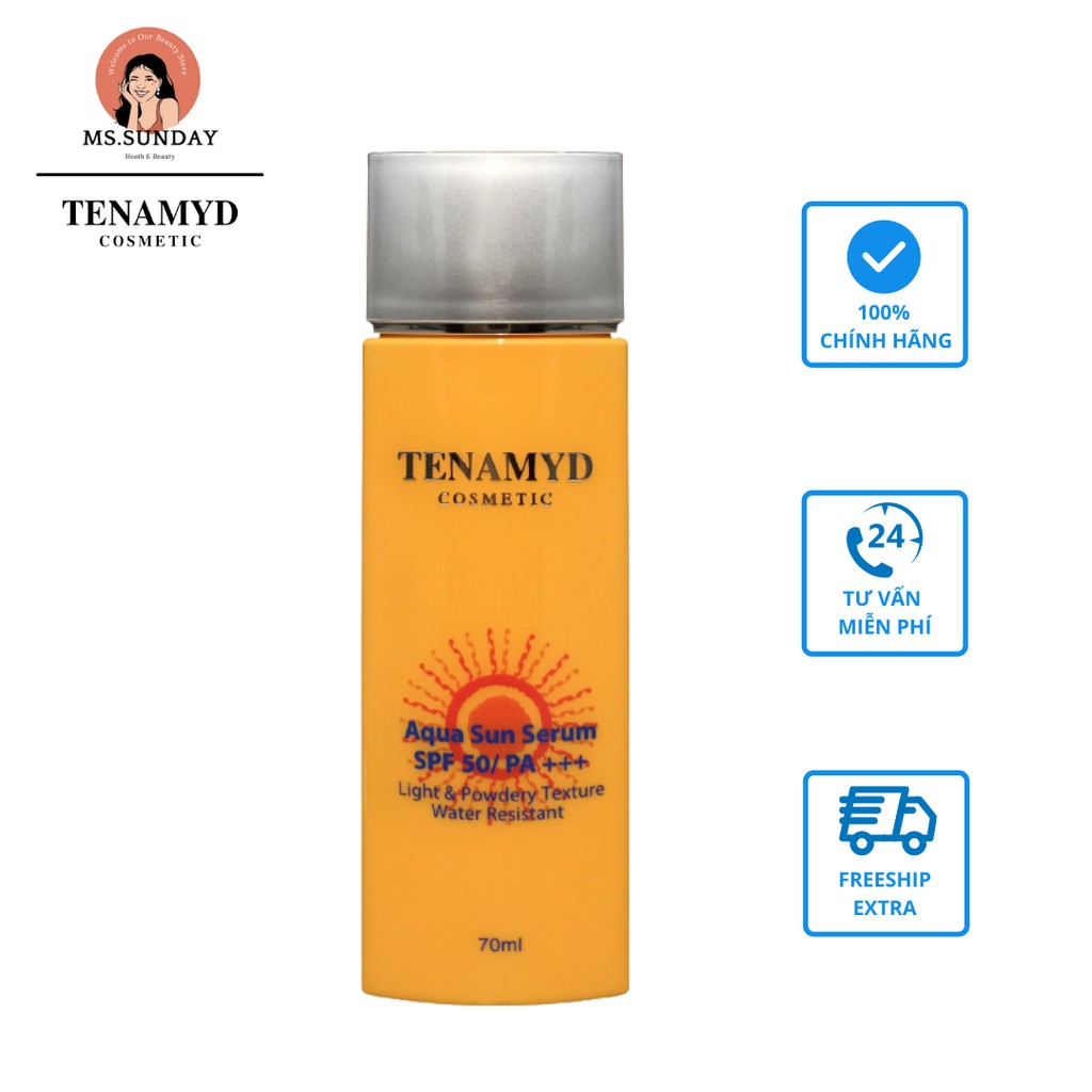 [ Date 16/2/2027 ] TINH CHẤT CHỐNG NẮNG DẠNG NƯỚC - TENAMYD - AQUA SUN SERUM SPF50/PA+++