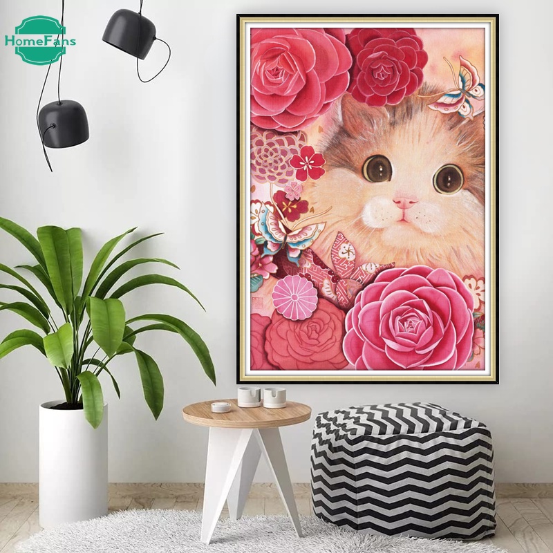 Bộ Tranh Đính Đá 5D Tự Làm Hình Chó Shiba Inu 30x40cm / 40x50cm / 50x70cm