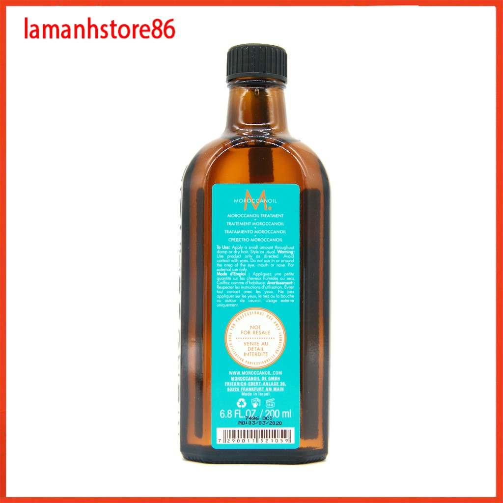 Dầu dưỡng tóc 200ml Tinh dầu dưỡng phục hồi tóc hư tổn khô xơ Moroccanoil Treatment Oil 200ml